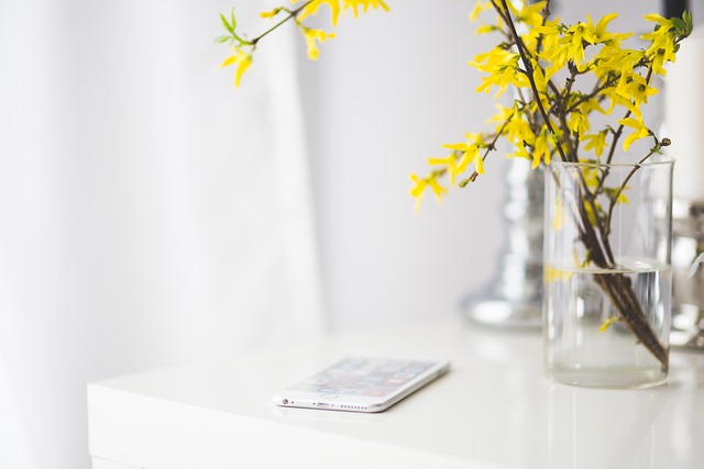 iphone, iphone 6, iphone 6 plus, apple, nature, white desk, desk, flowers, yellow flowers, spring, work, workspace, flower background, beautiful flowers, office, officespace, interior, home, flower wallpaper, home office, technology, mobile, phone
